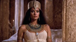 [Conan The Barbarian' (1982)] Nefertiti, the daughter of Pharaoh Ay, stirred from her slumber in the opulent palace. With a regal grace that spoke of her royal heritage, she rose from her bed and adorned herself in a sheer linen dress, the fabric whispering against her skin like a gentle breeze. Adorning herself with jewels that sparkled like stars in the morning light, Nefertiti made her way to the grand chariot that awaited her outside. With a bundle of sweet dates in hand, she stepped into th