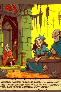 [Disenchantment, Queen Dagmar] spilt to slake her savage thirst. Only when a merchant lord dared question her judgement did Dagmar's lips peel back in a bone-chilling snarl. The oaf wilted as her words flayed flesh from mind, left shaking in a heap upon the floor. This display sated her black humor for now. With a flick of cerulean silk Dagmar rose, grace incarnate yet death given mortal form. Night's frigid wings spread across the cloudy sky as she swept from the hall in a flurry of snow. None