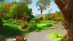 screenshot of an android game with a brown frog with black stripes in this scenario, idyllic setting, arcade video game digital art