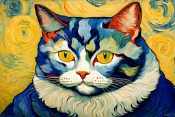 Portrait of a cat by Van Gogh