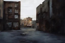 An urban street with a comic book style