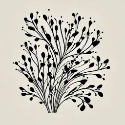 tiny digital illustration of single long stem pressed flower, vector art, delicate arrangement, beautiful composition, etsy, aesthetic layout, plain solid white background