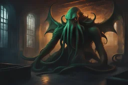 Huge Cthulhu in 8k edgy 2D art style, chains, prison, cinematic mood, close picture, galaxy, highly detailed, high details, detailed portrait, masterpiece,ultra detailed, ultra quality