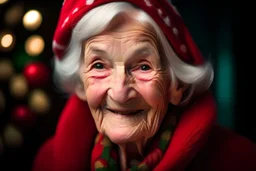 friendly old christmas woman
