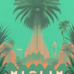 tropical, city, latino, plants, streets, risograph poster, flat design