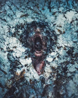 horror, swarming mechanical robotic insects, screaming woman, decay