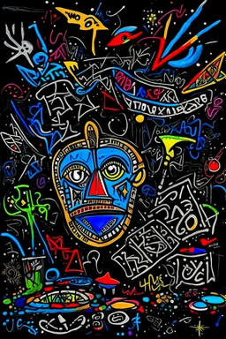 expressionism, Pixar style, in abstract art Basquiat, Picasso, Miro, Kandinsky, Klee, Birell, Fairey, Ardon, Buffet and Picasso style, HD --s 750 --v 5.1 --style raw, Acrylic colors black background