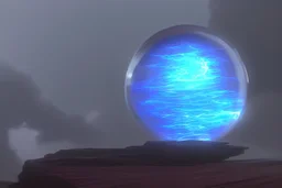 Glass ball full of thunder storms