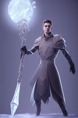 ice spike, ice body, male, with ice spear in his hand