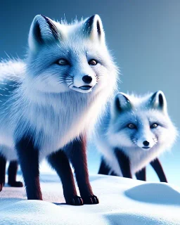 arctic fox, majestic, highly intricate, Realistic photography, incredibly detailed, ultra high resolution, 8k, complex 3d render, cinema 4d.