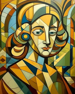 18 century lady in cubism style.