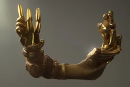 creative trophy with his hand like winner