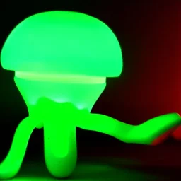 Futuristic passive alien in Alien glowing mushroomstall