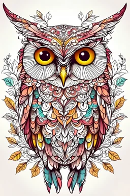 owl coloring artwork