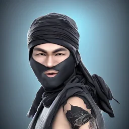 8k 4d photo realistic Highly detailed portrait of Ninja illustration