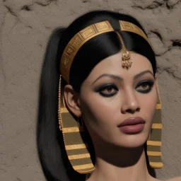 cleopatra natural realistic skin face symmetrical, black wall, city, meditation, dark background, 8k quality