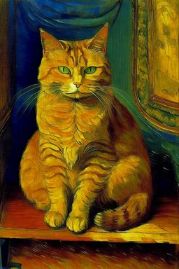 Portrait of a cat by Van Gogh