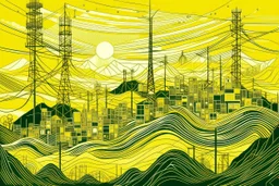 A pale yellow electrical shining noisy city designed in Kuna Molas