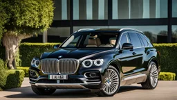 A luxurious (((fusion of a bmw and Bentley bentayga))), its sleek contours and opulent details blending seamlessly together