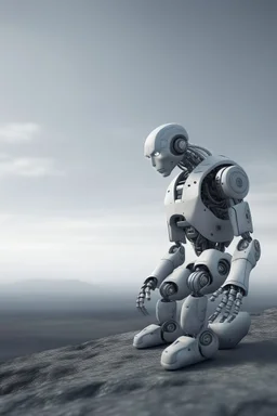 a scary robot searching for humans looking right from far away