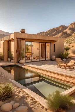 a small cozy home in the desert with more outdoor pool