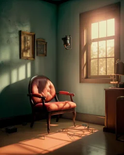 Room scene with sit woman , Wes Anderson styler, realistic photo, concept art, smooth, unreal engine 5, god lights, ray tracing, RTX, lumen lighting, ultra detail, volumetric lighting, 3d.