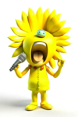 cheery sunflower avatar singing full body