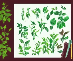 vector plants and herb set illustration. watercolor