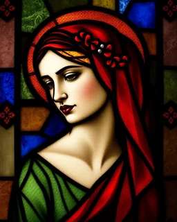 woman. stained glass