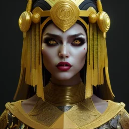 Arabian woman, rounded face, blood, black, gold, green, samurai helmet, decorative color feathers, retro, bamboo, leather, soft color, highly detailed, art stations, concept art, smooth, unreal engine 5, god rays, ray tracing, RTX, lumen lighting, ultra detail, volumetric lighting, 3d, finely drawn, high definition, high resolution.