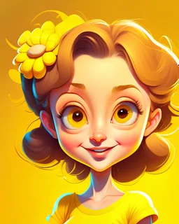 beautifull cartoon NFTs with yellow background, digital art, realistic