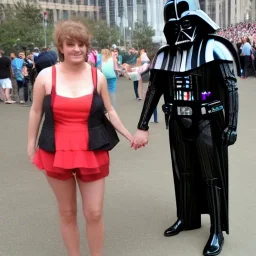 lovely lady with darth vader