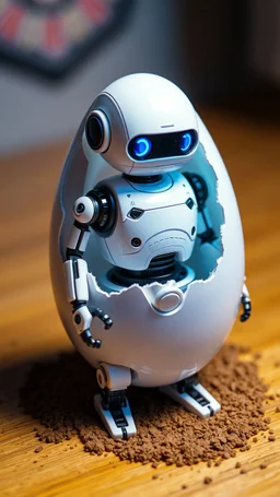 A robot in side an egg