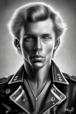 Portrait of Matti Nykänen painted like tom of finland