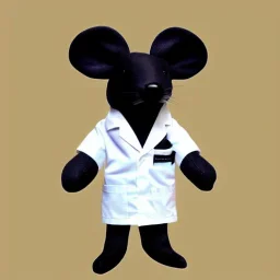 Rat cartoon happy lab coat electric