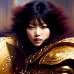 portrait beautiful face 'Yuria-Fist of the North Star',busty,ancient metal armor balanciaga fashion clothe painting by gaston bussiere, greg rutkowski, yoji shinkawa, yoshitaka amano, tsutomu nihei, donato giancola, tim hildebrandt, oil on canvas, cinematic composition, extreme detail,fit full head inside picture,16k