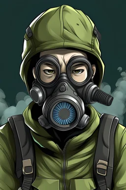 sas soldier vtuber male with a gas mask