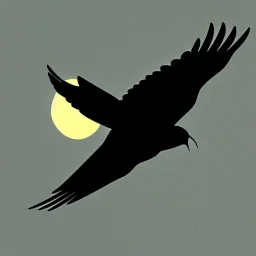 minimalist logo with one owl flying with the moon behind, in style if Saul Bass. Insane minimalism