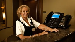 lady sounds like a man answers hotel front desk phone