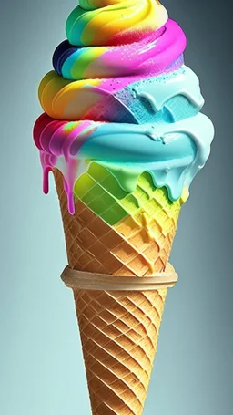 Rainbow Ice cream cone