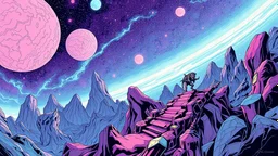 lyrical abstraction, the great beyond, deep space exploration by kelly freas in style of retro snes game, retro rpg, dungeons and dragons, the boss of monster manual, artstation (mist), line art, isometric, 8k, hd