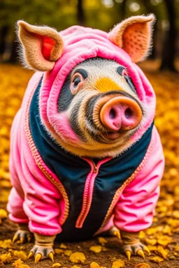 Pig in a bear costume