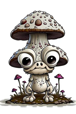 little mushrooms eyes two legs no background