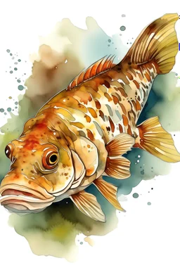 freshwater sculpin in the style of a watercolor