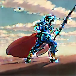 a young man, battling a titan, during a war in a desert