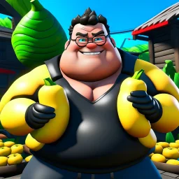 schwarzer peter griffin in fortnite mit banane