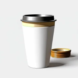 4k coffee cup render solid colors