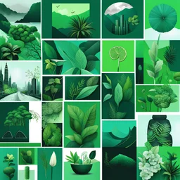 moodboard of green