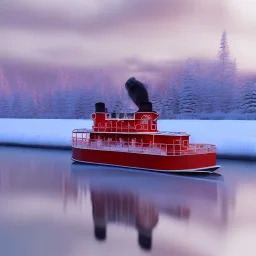 Alaska river winter sternwheeler