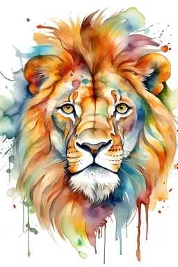 watercolor lion ифин